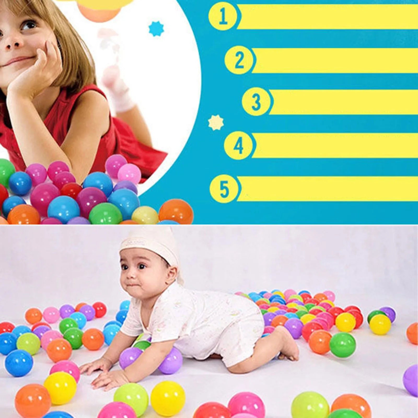 3- Ball Pit Balls – 50/100 Pack | 2.1” Soft Play Balls for Toddlers (Non-Toxic)